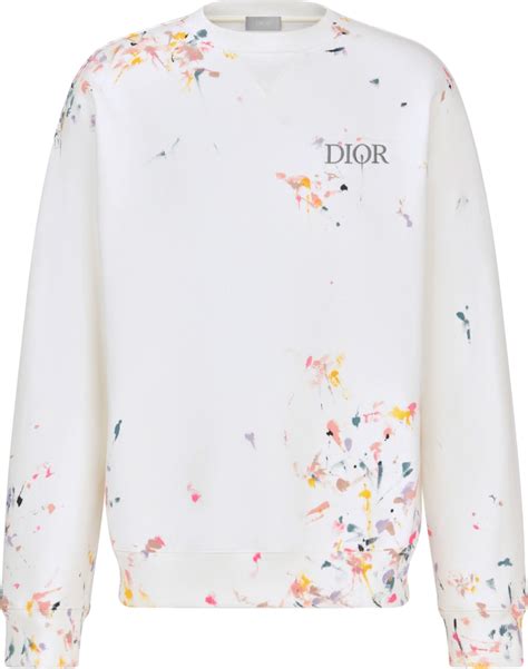 Dior White Paint Splatter Sweatshirt 